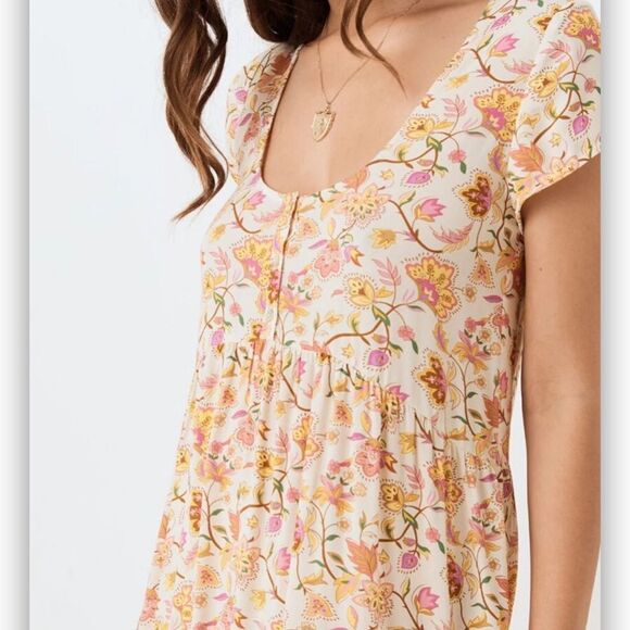 Spell and the Gypsy Women's Portobello Road Babydoll Floral‎ Boho Midi Dress XXS - Picture 4 of 10